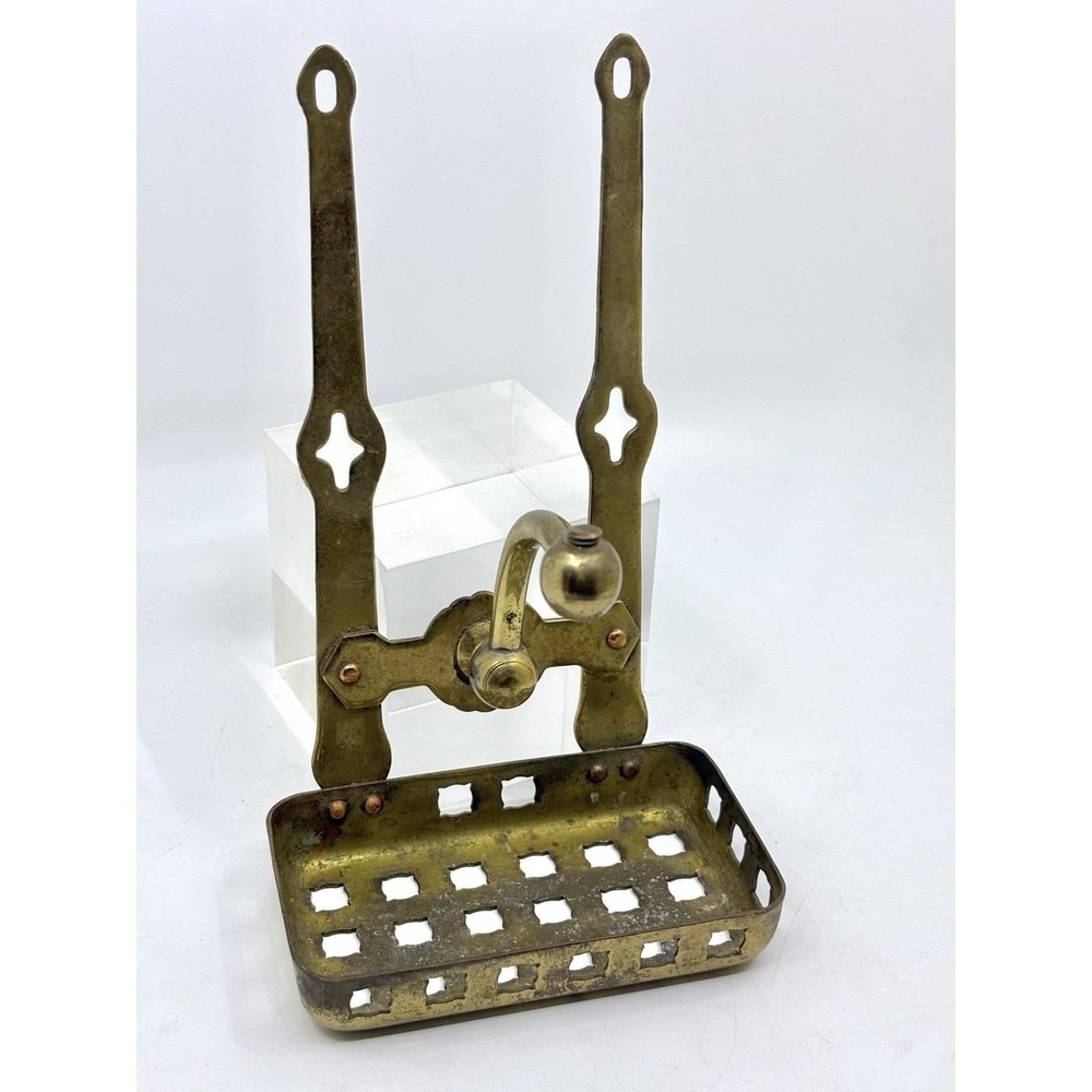 Vintage Solid Brass Shower Bath Caddy Soap Holder Wall Mount